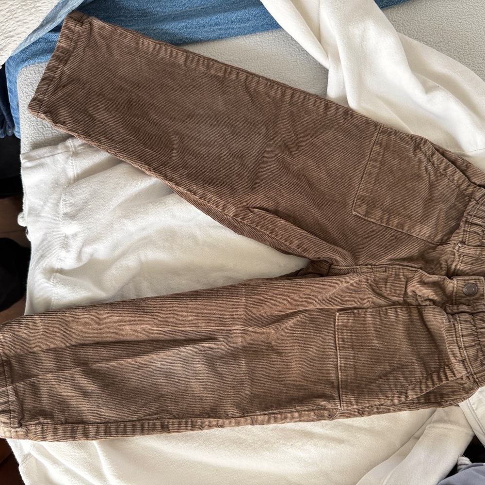 Zara Taupe Corduroy Trousers
